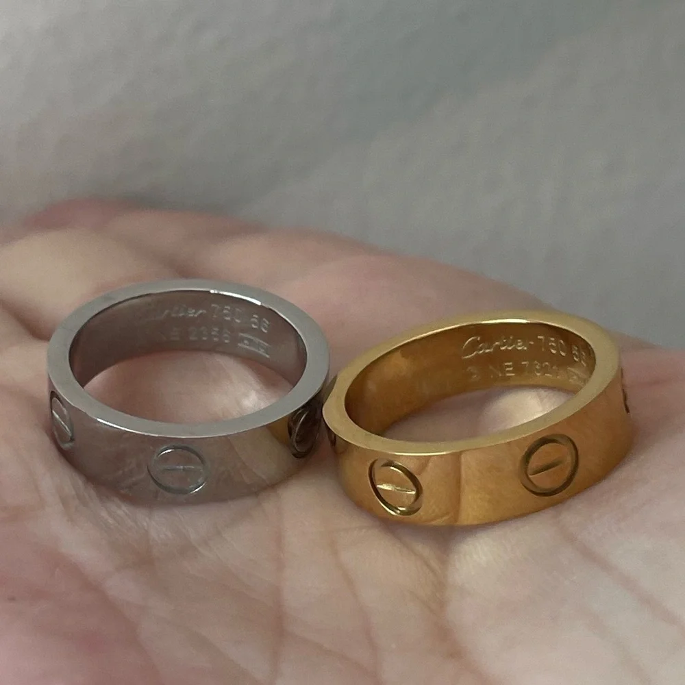 NEW CLASSIC MODEL SCREW RING LOVE BAND RING - Picture 3 of 15